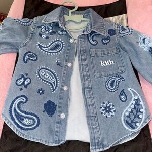 Kith Kids Paisley Embroidered Denim Shirt